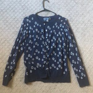 Karen Scott anchor print cardigan